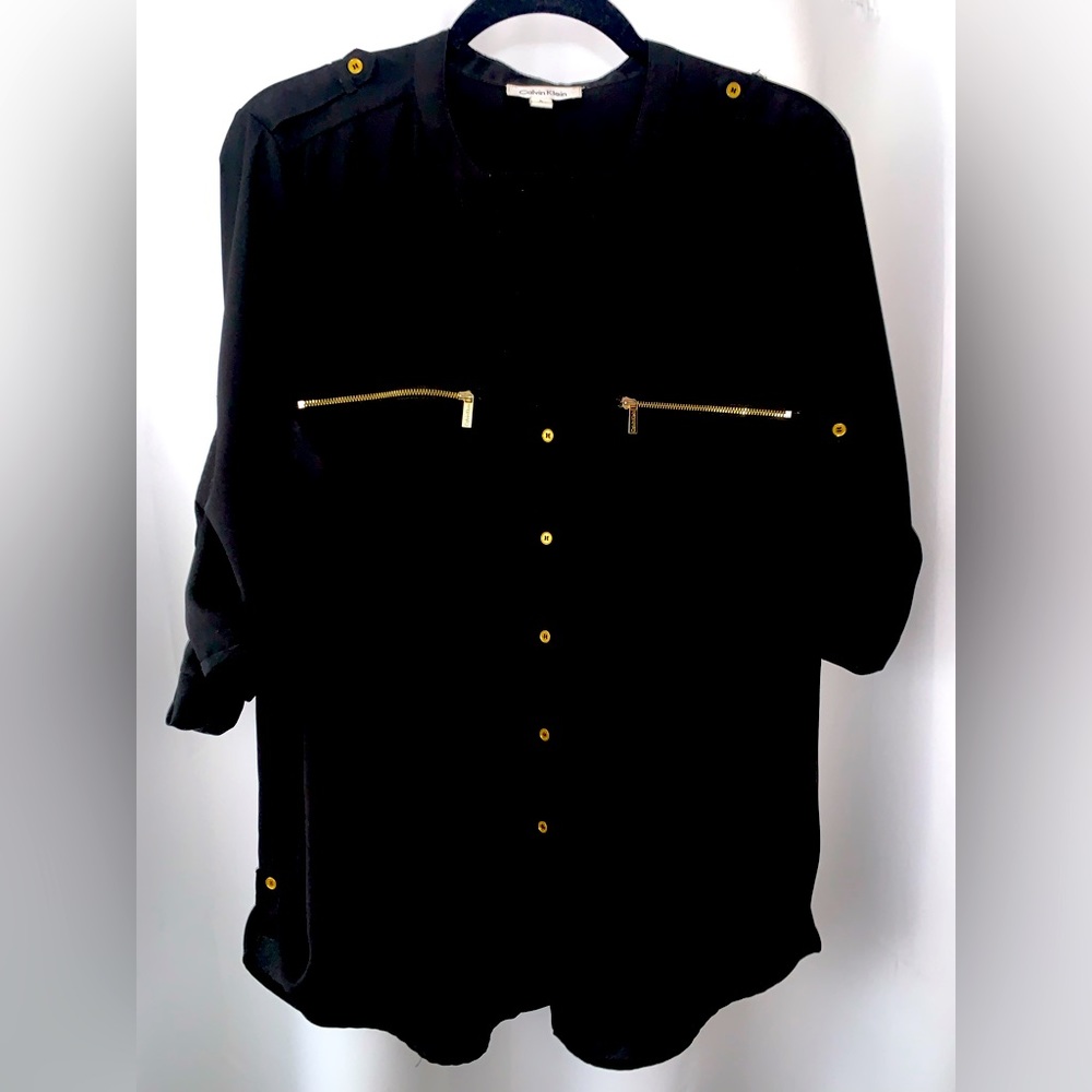 Calvin Kline Black Button Down